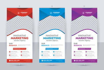 Attractive impressive modern rollup banner design template vector file
