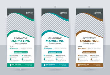 Eye caching high quality corporate business rollup banner design / modern pullup banner design template - obrazy, fototapety, plakaty