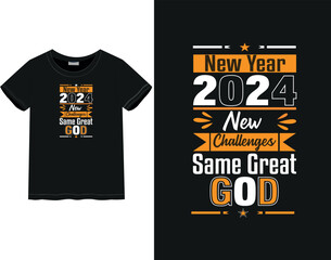 New Year celebration Happy New Year, New Year 2024 | Typography style t-shirt design | male and female t-shirt	
