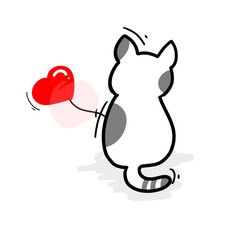 Cat with heart