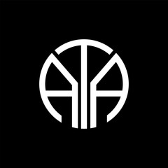 ATA letter logo abstract design. ATA unique design, ATA letter logo design on black background. ATA creative initials letter logo concept. ATA letter design.ATA
