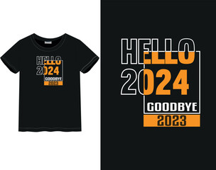 New Year celebration Happy New Year, New Year 2024 | Typography style t-shirt design | male and female t-shirt	
