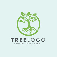 Tree Icon Logo Design, Nature trees vector illustration logo design.