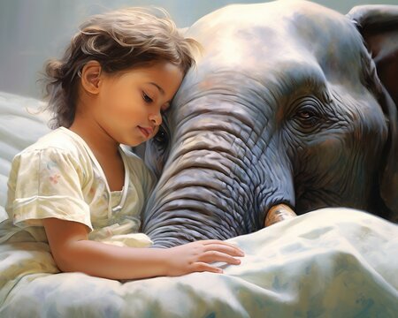 Elephant Nurse comforting a frightened child