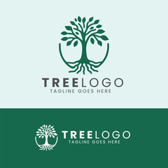 Tree Icon Logo Design, Nature trees vector illustration logo design.