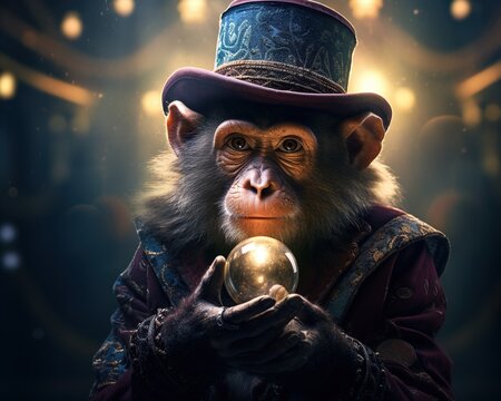 Monkey Quantum illusionist crafting mind-bending realities