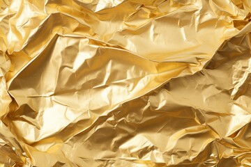 Elegant and mesmerizing gold crumpled foil texture background for captivating designs