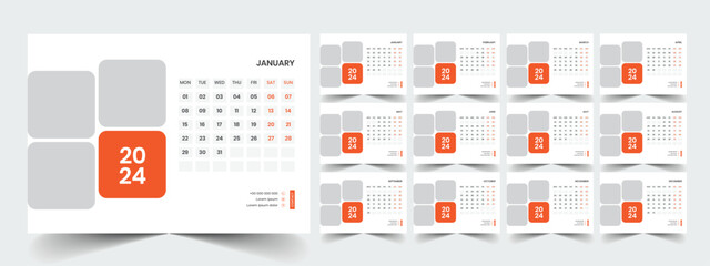 Desk Calendar Template 2024