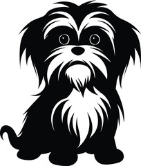 silhouette character shih tzu dog,cute logo.