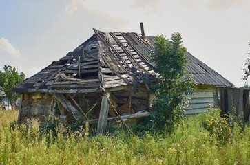 Destroyed houses in Ukraine