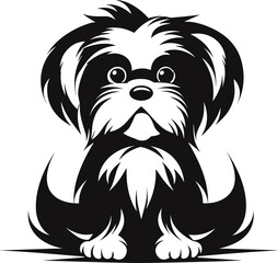 silhouette character shih tzu dog,cute logo.
