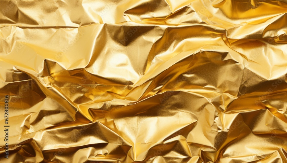 Aufkleber captivating gold crumpled foil texture backdrop for design projects visual presentations.