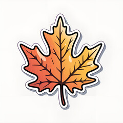 maple leaf isolated on white sticker