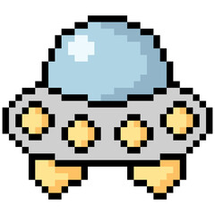 Pixel art style spaceship © Nitthawan