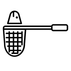 Net Fish Icon and Illustration in Line Style