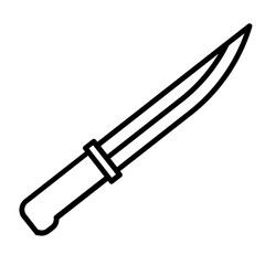 Knife Icon and Illustration in Line Style