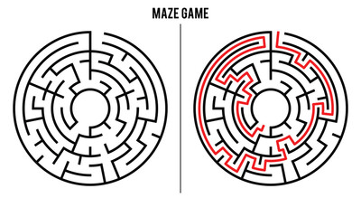 Advanced Circular/Circle Maze Puzzle Game And Solution	