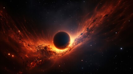 Obraz na płótnie Canvas Circular black hole on space