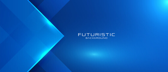 Fototapeta premium Abstract blue geometric shape futuristic background. vector illustration