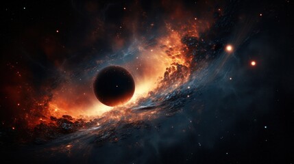 Obraz na płótnie Canvas Circular black hole on space