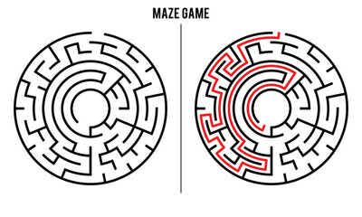 Advanced Circular/Circle Maze Puzzle Game And Solution	