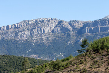 A view of Hopka Mountain, with an altitude of 1600 m, located in Feke district of Adana, from Uğurlubağ village.