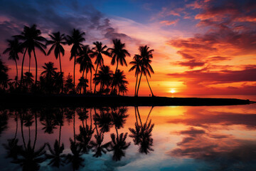 Fototapeta na wymiar Tropical Sunset Tranquility