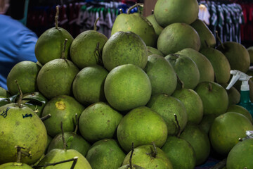 Pomelo fruit sold in the market in Thailand.