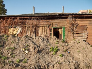 Destroyed houses in Ukraine
