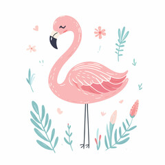 Cute flamingo vector illustration, seamless pattern, textile graphic, wallpaper designs