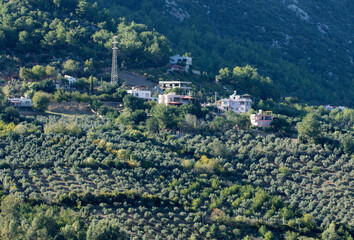 View of the northwestern part of the village Durmuslu in Kozan district of Adana province.