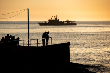 Beach in golden hour