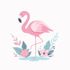 Cute flamingo vector illustration, seamless pattern, textile graphic, wallpaper designs