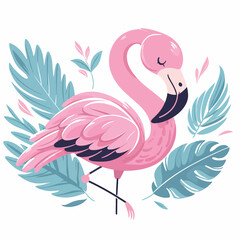 Cute flamingo vector illustration, seamless pattern, textile graphic, wallpaper designs