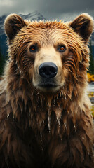 Powerful Grizzly Bear Portrait
