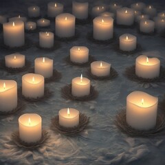 Fototapeta na wymiar candles in the dark 