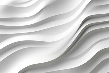 Abstract white wave pattern with light. 3D design. Generative AI