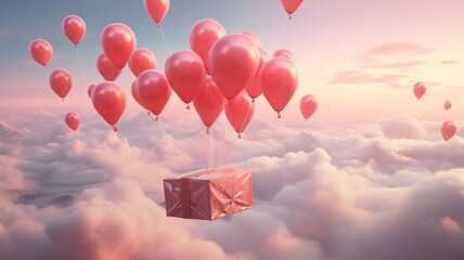 Serene Journey of a Gift Among the Clouds