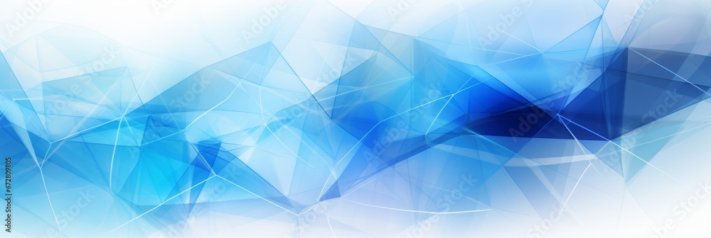 Poster abstract geometric blue and light blue background with white textured elements and dynamic patterns