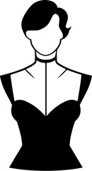 Hand-drawn Half-Body Mannequin for Shopping Vintage Outline Icon