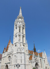 Fototapeta na wymiar Church of Assumption of the Buda Castle also called Matthias Church in Budapest Hungary in Central Europe
