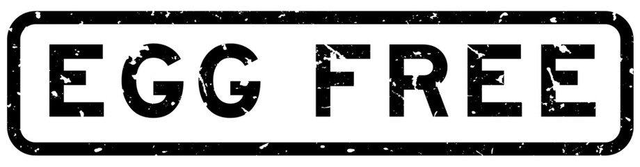 Grunge black egg free word square rubber seal stamp on white background