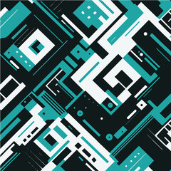 Abstract and futuristic geometric pattern, representing a world in constant movement and change. Vector art illustration design.