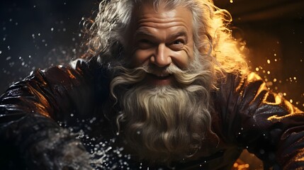 A concept art of Santa Claus, Christmas background