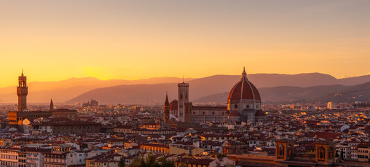 Fototapeta premium View of Florence during sunset 
