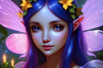 portrait of a girl with a wreath of flowers
generative AI
