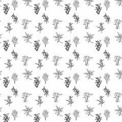 Flowers drawing background decoration design.