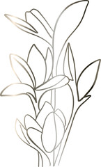 Flowers with leaves drawing gradient decoration design