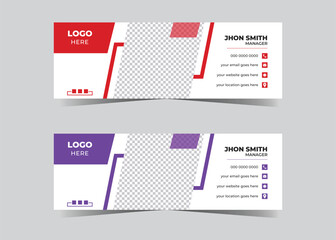 Free vector email signature design and professional business cover design template