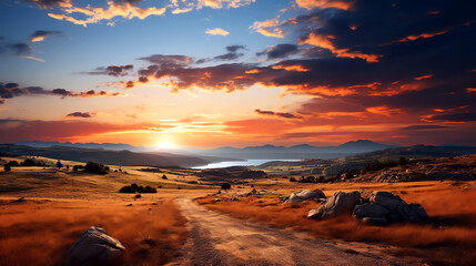 Obraz premium sunset in the mountains